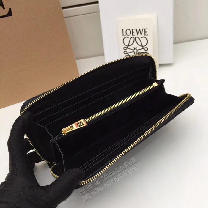 LOEWE錢包 122N89 頭層皮幾何錢包 羅意威原單長錢包  sl2049
